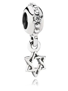 Pandora Sterling Silver Star of David Dangle Charm with Clear Zirconia 791167CZ